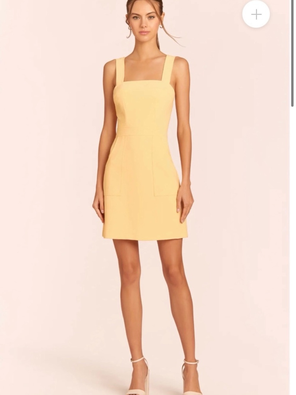 Amanda Uprichard Square-Neck Yellow Mini Dress